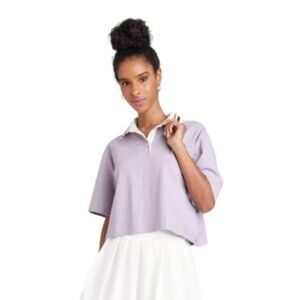 Wild Fable Lavender Polo with Cream Collar (Size S)